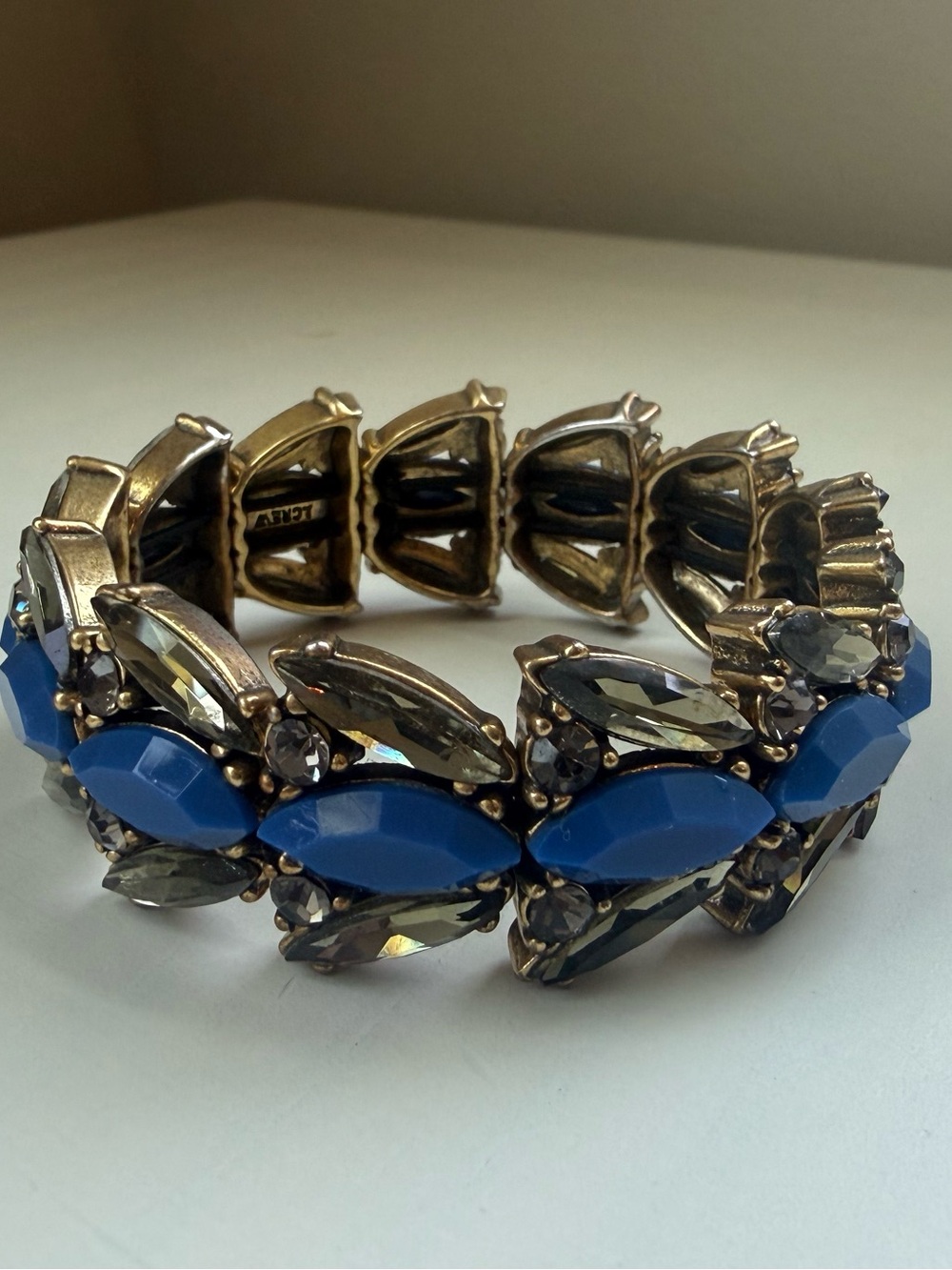 J. crew blue rhinestone bracelet